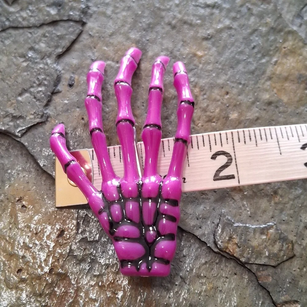 Purple Skeleton Hand Hair Clip